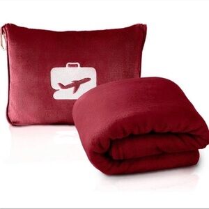 Red Travel Blanket with Pouch